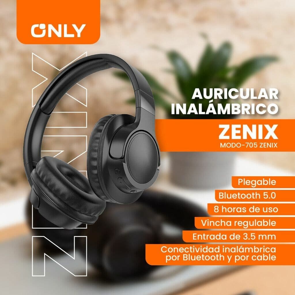 Auricular Bluetooth Tipo Vincha Negro Zenix - Xaea - MODO-75